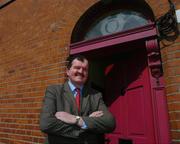 13 April 2005; The new Chief Executive of St. Patrick's Athletic F.C. Bernard O'Byrne, outside the hall door of Richmond Park, after a press conference to announce his appointment. Richmond Park, Dublin. Picture credit; David Maher / SPORTSFILE