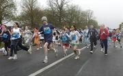 9 April 2005; Competitors in action during the juvenile section of the BUPA Great Ireland Run. Phoenix Park, Dublin. Picture credit; Brian Lawless / SPORTSFILE