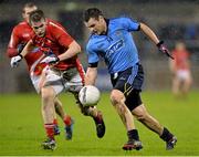 8 January 2014; Kevin McManamon, Dublin, in action against Keith McLoughlin, Louth. Bord na Mona O'Byrne Cup, Group D, Round 2, Dublin v Louth, Parnell Park, Dublin. Picture credit: Matt Browne / SPORTSFILE