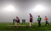 8 January 2014; The St Mary's team arrive for the traditional team photograph amid heavy fog. Power NI Dr. McKenna Cup Section B Round 1. Fermanagh v St Mary's, Brewster Park, Enniskillen, Co. Fermanagh. Picture credit: Oliver McVeigh / SPORTSFILE