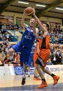 10 January 2014; Shane Coughlan, C&S UCC Demons, in action against Alan Casey, Killester. Basketball Ireland Men's National Cup Semi-Final 2014, C&S UCC Demons v Killester, Neptune Stadium, Cork. Picture credit: Brendan Moran / SPORTSFILE