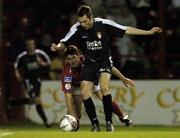 15 April 2005; Keith Dunne, St. Patrick's Athletic, in action against Wesley Hoolahan, Shelbourne. eircom League, Premier Division, Shelbourne v St. Patrick's Athletic, Tolka Park, Dublin. Picture credit; Brian Lawless / SPORTSFILE