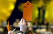 16 April 2005; Delegates voting at the 2005 GAA Congress. Croke Park, Dublin. Picture credit; Ray McManus / SPORTSFILE