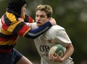 16 April 2005; Mark O'Neill, Dublin University, is tackled by Andy Tallon, Lansdowne. AIB All Ireland League 2004-2005, Division 1, Lansdowne v Dublin University, Lansdowne Road, Dublin. Picture credit; Matt Browne / SPORTSFILE