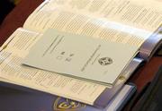 16 April 2005; A Longford delegate votes in favour of Motion 23, the opening of Croke Park, during the 2005 GAA Congress. Croke Park, Dublin. Picture credit; Pat Murphy / SPORTSFILE