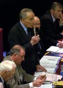 16 April 2005; Former President of the GAA Con Murphy speaking at the 2005 GAA Congress. Croke Park, Dublin. Picture credit; Pat Murphy / SPORTSFILE