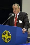 16 April 2005; President elect Nickey Brennan speaking at the 2005 GAA Congress. Croke Park, Dublin. Picture credit; Pat Murphy / SPORTSFILE