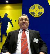 16 April 2005; President elect Nickey Brennan after the result of the Presedential vote was announced at the 2005 GAA Congress. Croke Park, Dublin. Picture credit; Ray McManus / SPORTSFILE