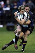 16 April 2005; Sean Lamont, Glasgow Rugby, is tackled by Kieran Lewis, Leinster. Celtic League 2004-2005, Pool 1, Glasgow Rugby v Leinster, Hughenden, Glasgow, Scotland. Picture credit; Gordon Fraser / SPORTSFILE