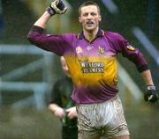 17 April 2005; David Fogarty, Wexford, celebrates after scoring the winning point. Allianz National Football League, Division 1 Semi-Final, Tyrone v Wexford, O'Moore Park, Portlaoise, Co. Laois. Picture credit; Pat Murphy / SPORTSFILE
