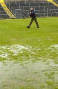 17 April 2005; Match referee Maurice Deegan during a pitch inspection in advance of the match being called off. Allianz National Football League, Division 1 Semi-Final, Mayo v Armagh, Dr. Hyde Park, Roscommon. Picture credit; Ray McManus / SPORTSFILE