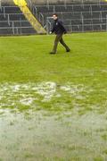 17 April 2005; Match referee Maurice Deegan during a pitch inspection in advance of the match being called off. Allianz National Football League, Division 1 Semi-Final, Mayo v Armagh, Dr. Hyde Park, Roscommon. Picture credit; Ray McManus / SPORTSFILE