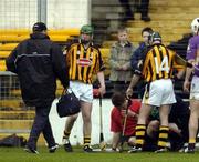 17 April 2005; Barry Kelly, Referee, receives attention during the game. Allianz National Hurling League, Division 1, Round 2, Kilkenny v Wexford, Nowlan Park, Kilkenny. Picture credit; Matt Browne / SPORTSFILE