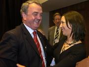 16 April 2005; President elect Nickey Brennan with his daughter Orla at the 2005 GAA Congress. Croke Park, Dublin. Picture credit; Ray McManus / SPORTSFILE