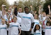 20 April 2005; Ethiopian Olympic legend Haile Gebreselaisse with Special Olympic athletes and school children from all over Ireland at a photocall to help Trocaire close its Lenten campaign. St. Stephen's Green, Dublin. Picture credit; Pat Murphy / SPORTSFILE