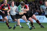 16 April 2005; Matt Mostyn, Connacht, is tackled by Rhys Thomas, Newport Gwent Dragons. Celtic League, Newport Gwent Dragons v Connacht, Rodney Parade, Newport, Wales. Picture credit; Tim Parfitt / SPORTSFILE