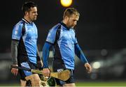 10 January 2014; A dejected Anthony Fealy, left, and Shane Healy, IT Tralee, after the match. Waterford Crystal Cup, Preliminary Round, Limerick v IT Tralee, Mick Neville Park, Rathkeale, Limerick. Picture credit: Ramsey Cardy / SPORTSFILE