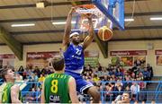 10 January 2014; Darren Townes, Bord Gáis Neptune, dunks against Dublin Inter. Basketball Ireland Men's National Cup Semi-Final 2014, Bord Gáis Neptune v Dublin Inter, Neptune Stadium, Cork. Picture credit: Brendan Moran / SPORTSFILE