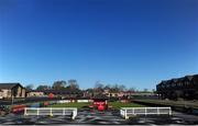 11 January 2014; A general view of the parade ring which had been covered in salt to protect it from overnight frost. Punchestown Racecourse, Punchestown, Co. Kildare. Picture credit: Ramsey Cardy / SPORTSFILE