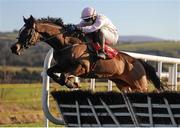 11 January 2014; Vautour, with Paul Townsend up, jumps the last on the way to winning the Moscow Flyer Novice Hurdle. Punchestown Racecourse, Punchestown, Co. Kildare. Picture credit: Ramsey Cardy / SPORTSFILE