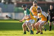 11 January 2014; Dan Kelleher, Offaly, in action against Ciaran Clarke, Antrim. Bord Na Mona Walsh Cup, Round 1, Offaly v Antrim, O'Connor Park, Tullamore, Co. Offaly. Picture credit: Barry Cregg / SPORTSFILE