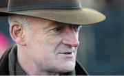 11 January 2014; Trainer Willie Mullins after he sent out Vautour to win the Moscow Flyer Novice Hurdle. Punchestown Racecourse, Punchestown, Co. Kildare. Picture credit: Ramsey Cardy / SPORTSFILE