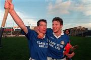 21 February 1999; Ger Hoey, left, and Joe Considine of St Joseph's Doora Barefield celebrate following the AIB All-Ireland Senior Club Hurling Championship Semi-Final match between St Joseph's Doora Barefield and Athenry at Semple Stadium in Thurles, Tipperary. Photo by Ray McManus/Sportsfile