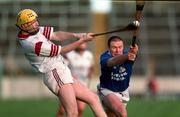 21 February 1999; Ciaran O'Neill of St Joseph's Doora Barefield in action against Gerry Keane of Athenry during the AIB All-Ireland Senior Club Hurling Championship Semi-Final match between St Joseph's Doora Barefield and Athenry at Semple Stadium in Thurles, Tipperary. Photo by Ray McManus/Sportsfile