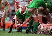 4 April 1998; Conor McGuinness of Ireland during the Five Nations Rugby Championship match between England and Ireland at Twickenham Stadium in London, England. Photo by Brendan Moran/Sportsfile