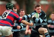 27 February 1999; Jason Hayes of Shannon in action against Craig Brownlie of Clontarf during the AIB All-Ireland League Division 1 match between Clontarf and Shannon at Castle Avenue in Clontarf, Dublin. Photo by Brendan Moran/Sportsfile
