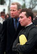 24 January 1999; Trainer Tom Taaffe, left, and jockey Jason Titley at Leopardstown Racecourse in Dublin. Photo by Ray McManus/Sportsfile