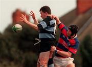 27 February 1999; John Deegan of Shannon in action against Colm Power of Clontarf during the AIB All-Ireland League Division 1 match between Clontarf and Shannon at Castle Avenue in Clontarf, Dublin. Photo by Brendan Moran/Sportsfile