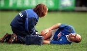 13 February 1999; Kevin Nowlan of St Mary's College receives treatment during the AIB All-Ireland League Division 1 match between St Mary's College and Shannon RFC at Templeville Road in Dublin. Photo by Brendan Moran/Sportsfile