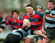 27 February 1999; Pat Ward of Clontarf in action against Andrew Thompson of Shannon during the AIB All-Ireland League Division 1 match between Clontarf and Shannon at Castle Avenue in Clontarf, Dublin. Photo by Brendan Moran/Sportsfile