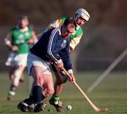 13 March 1999; Martin Storey of Ireland in action against Stephen Borthwick of Scotland during the Shinty International match between Scotland and Ireland at Bught Park in Inverness, Scotland. Photo by Ray McManus/Sportsfile