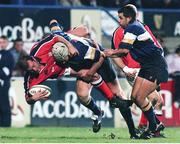 5 November 1999; Peter Clohessy, Munster, is tackled by Declan O'Brien, Leinster. Guinness Interprovincial Rugby Championship, Leinster v Munster, Donnybrook, Dublin. Picture credit: Aoife Rice / SPORTSFILE