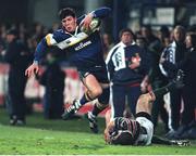 19 November 1999; Shane Horgan, Leinster, gets past Geordan Murphy, Leicester. Heineken European Cup, Leinster v Leicester, Donnybrook, Dublin. Picture credit: Brendan Moran / SPORTSFILE