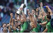 28 May 2016; Connacht captain John Muldoon lifts the trophy following his side's victory in the Guinness PRO12 Final match between Leinster and Connacht at BT Murrayfield Stadium in Edinburgh, Scotland. Photo by Ramsey Cardy/Sportsfile