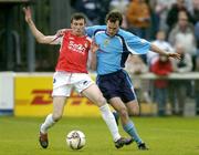 22 April 2005; Keith Fahy, St. Patrick's Athletic, in action against Damien Dunphy, UCD. eircom League, Premier Division, St. Patrick's Athletic v UCD, Richmond Park, Dublin. Picture credit; Matt Browne / SPORTSFILE