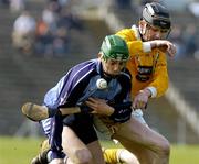 23 April 2005; Michael Carton, Dublin, in action against Gerard Cunningham, Antrim. Allianz National Hurling League, Division 1 Relegation Section, Antrim v Dublin, Casement Park, Belfast. Picture credit; Damien Eagers / SPORTSFILE