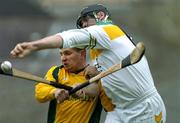 23 April 2005; Joe Brady, Offaly, in action against David Donnelly, Meath. Allianz National Hurling League, Division 2 Promotion Section, Offaly v Meath, St. Brendan's Park, Birr, Co. Offaly. Picture credit; Matt Browne / SPORTSFILE