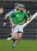 23 April 2005; Andrew O'Shaughnessy, Limerick, in action against John Walsh, Laois. Allianz National Hurling League, Division 1 Relegation Section, Limerick v Laois, John Fitzgerald Park, Kilmallock, Co. Limerick. Picture credit; Kieran Clancy / SPORTSFILE