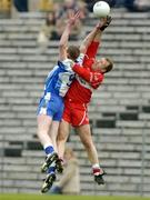 24 April 2005; James McElroy, Monaghan, in action against Johnny McBride, Derry. Allianz National Football League, Division 2 Semi-Final, Monaghan v Derry, St. Tighernach's Park, Clones, Co. Monaghan. Picture credit; Damien Eagers / SPORTSFILE