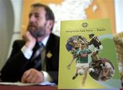 26 April 2005; Sean Kelly, President of Cumann Lucthchleas Gael, at the launch of the Integration Task Force Report which will provide the framework for increased co-operation between the three Associations, the GAA, the Ladies Football Association and the Camogie Association and a structure for the development of that relationship over the coming years. The report, which was recently adapted by the Congresses of all three Associations, is the work of the Integration Task Force, set up in 2002 to develop closer links between the Associations. Croke Park, Dublin. Picture credit; Brendan Moran / SPORTSFILE