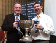 27 April 2005; The Wexford manager Pat Roe with Brendan Murphy, Chief Executive, Allianz, left, after a media conference ahead of the Allianz Football & Hurling League Division 1 finals. Berkley Court Hotel, Dublin. Picture credit; David Maher / SPORTSFILE