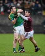 12 January 2014; Gary Reynolds, Leitrim, in action against Sean Armstrong, Galway. FBD League, Section B, Round 2, Galway v Leitrim, Duggan Park, Ballinasloe, Co. Galway. Picture credit: Diarmuid Greene / SPORTSFILE