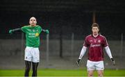 12 January 2014; Robbie Lowe, Leitrim, left, and Gareth Bradshaw, Galway, just before the start of the game. FBD League, Section B, Round 2, Galway v Leitrim, Duggan Park, Ballinasloe, Co. Galway. Picture credit: Diarmuid Greene / SPORTSFILE