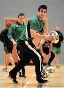 13 January 2014; Connacht's Tiernan O'Halloran in action during squad training ahead of their Heineken Cup 2013/14, Pool 3, Round 6, game against Saracens on Saturday. Connacht Rugby Squad Training, Kingfisher Gym, Galway. Picture credit: Ramsey Cardy / SPORTSFILE