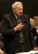 16 April 2005; Former GAA President PS O Riain speaking at the 2005 GAA Congress. Croke Park, Dublin. Picture credit; Ray McManus / SPORTSFILE