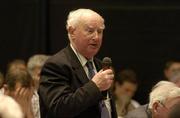 16 April 2005; Former GAA President Pat Fanning speaking at the 2005 GAA Congress. Croke Park, Dublin. Picture credit; Ray McManus / SPORTSFILE